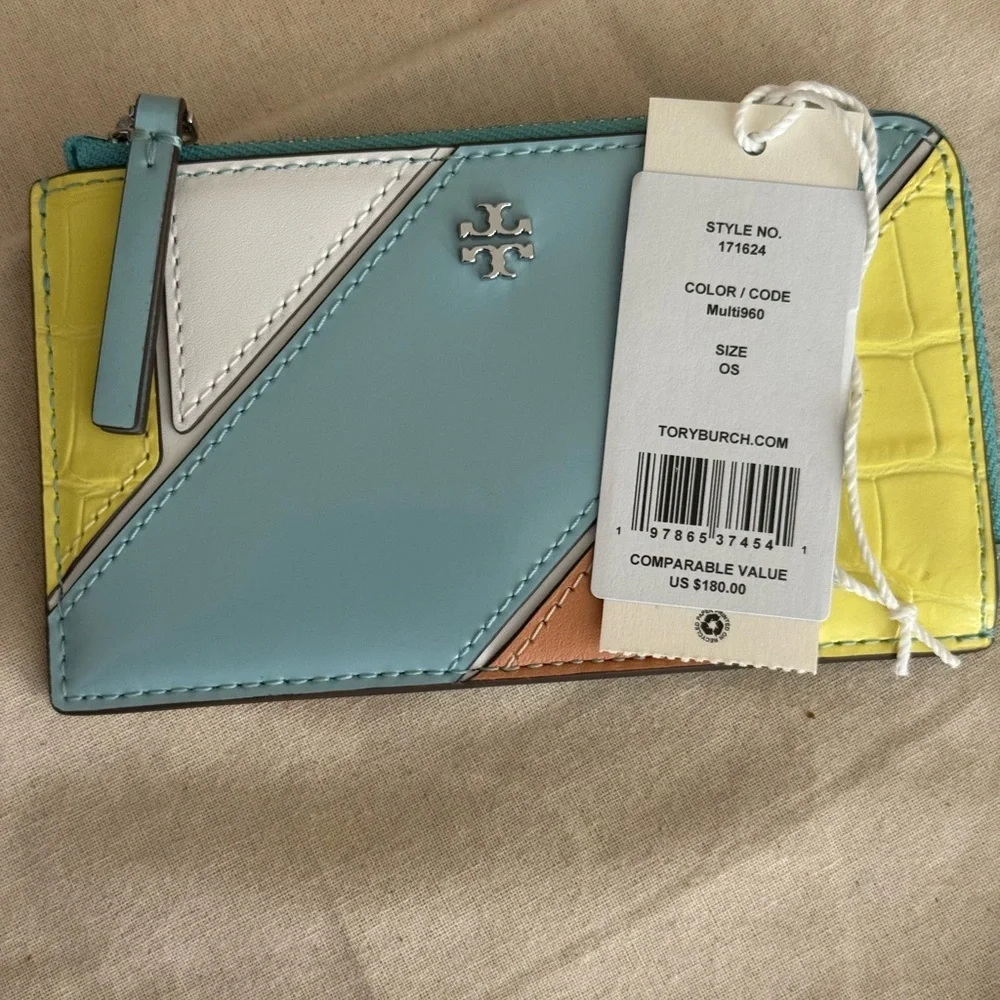 New 😍 Tory Burch Blake leather multi color Card Holder
